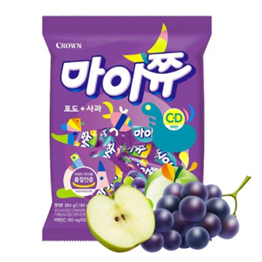 5000 크라운 마이쮸大(포도+사과) 284g