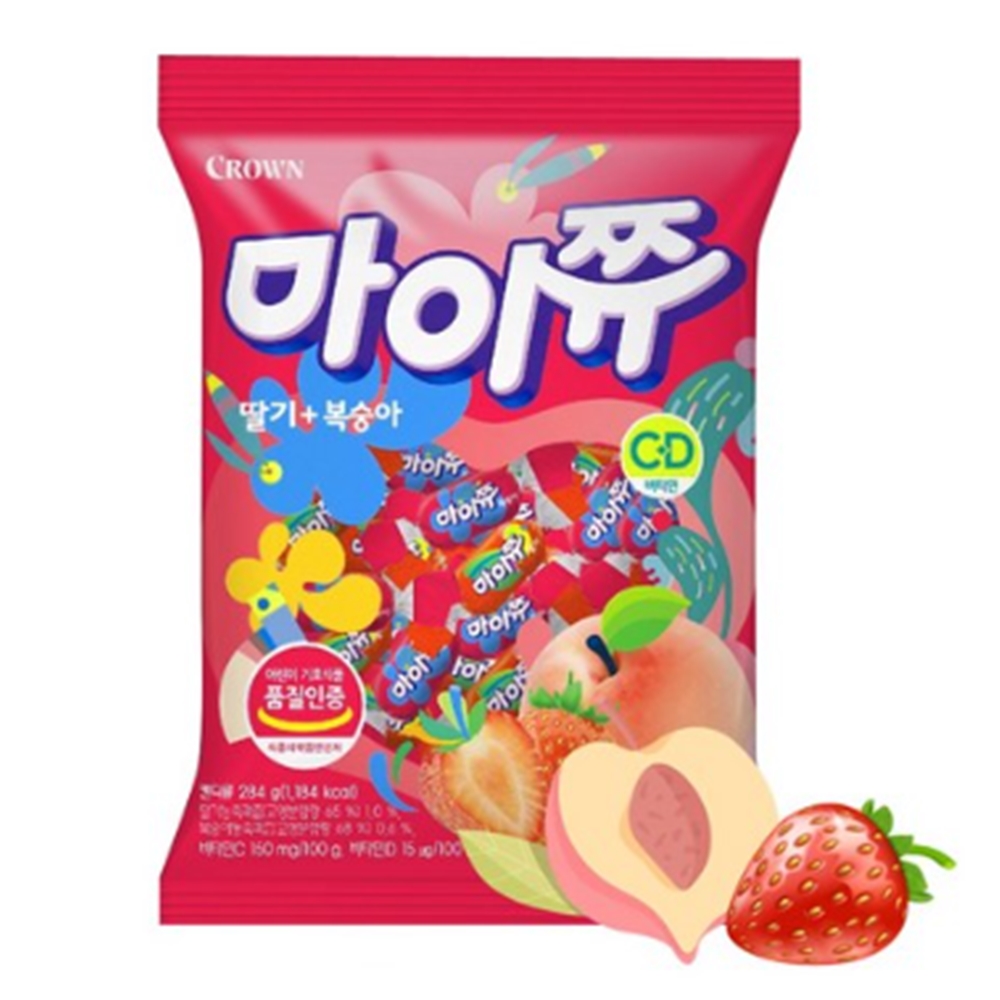 5000 크라운 마이쮸大(딸기+복숭아) 284g