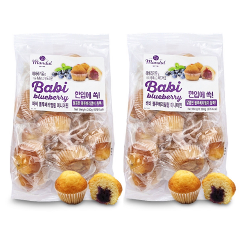 만둘 스페인 블루베리 미니머핀 200g x 2봉입