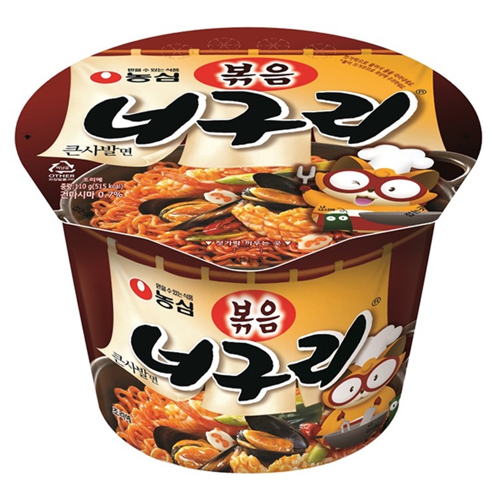 농심 볶음 너구리 큰사발 컵라면 大 
