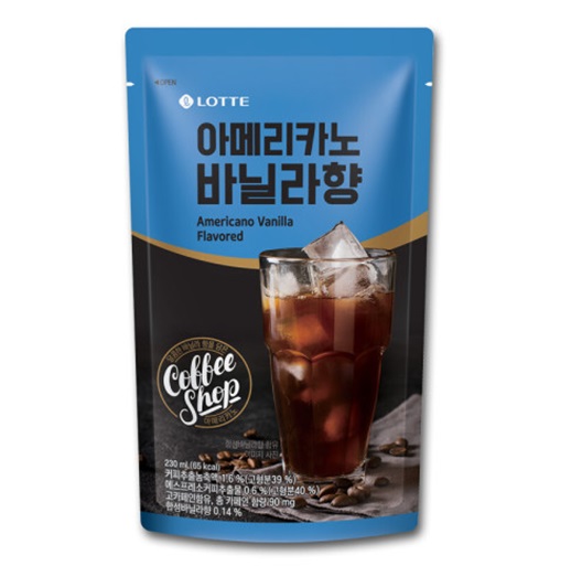 (50%할인) 롯데 아메리카노 바닐라향 파우치음료 10개입