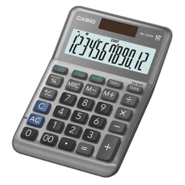 CACIO 카시오 12자리 전자 계산기 (MS-120FM) 회색