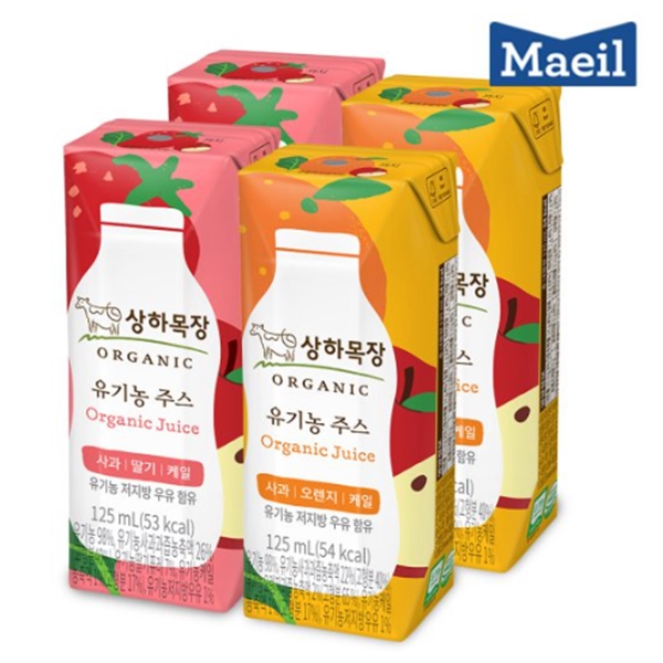매일 상하목장 유기농 주스 125ml x 24팩