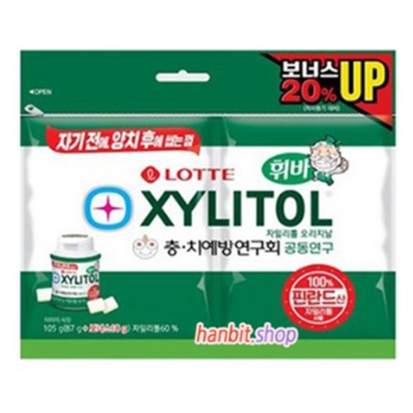 6000 롯데 자일리톨 껌 오리지날 리필 파우치 115g