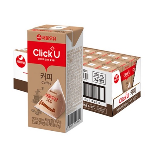 서울우유 클릭유 커피 멸균우유 200ml x 24팩