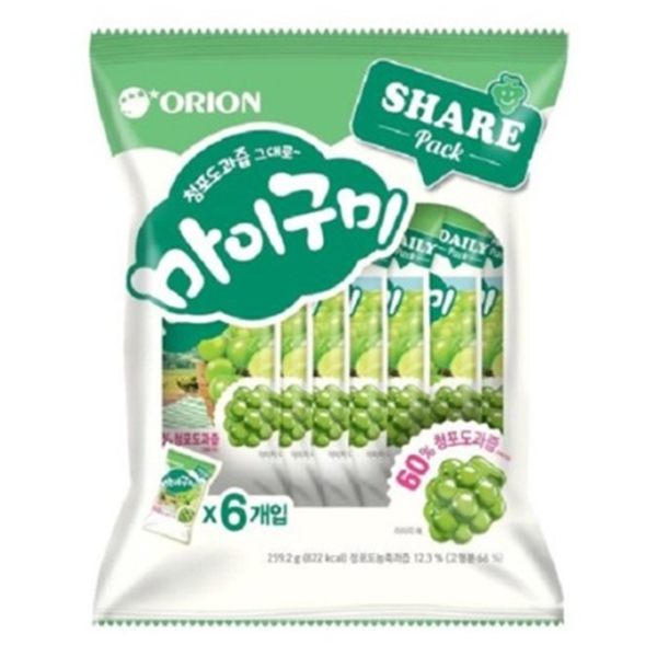 오리온 청포도과즙 그대로 마이구미 젤리 259.2g
