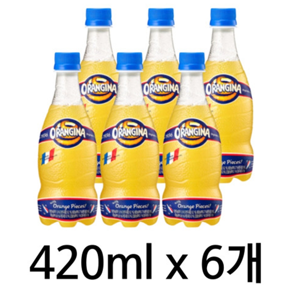 롯데칠성 오랑지나 과즙탄산음료 420ml x 6페트