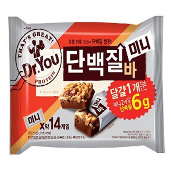 오리온 닥터유 단백질바 미니 202g (봉투형)