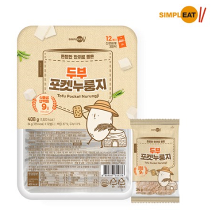 심플잇 두부 포켓누룽지 408g