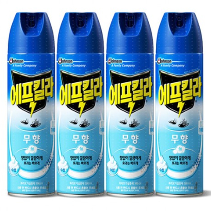 에프킬라 에어로졸 무향 500ml x 4개