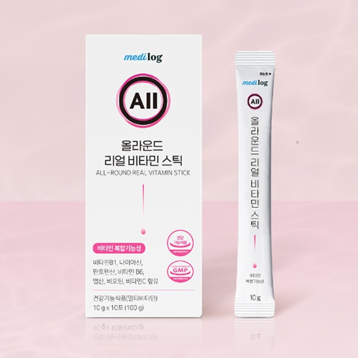 (유통기한임박할인) All 올라운드 리얼 비타민 스틱 1박스+사각 보틀 500ml 증정