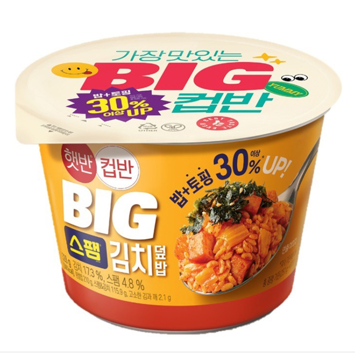 CJ 햇반 컵반 BIG 스팸김치덮밥 328g