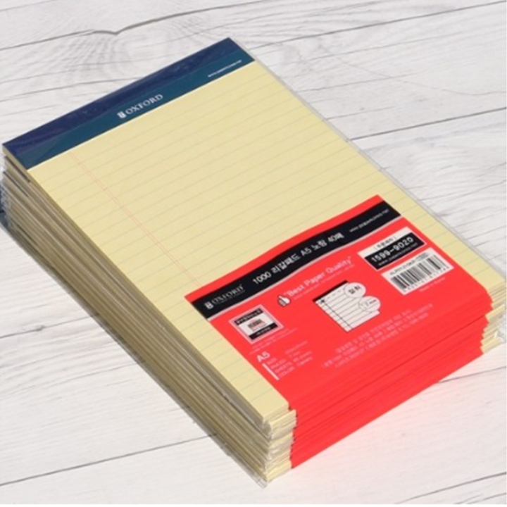 옥스포드 리갈패드 노트패드 A5/그린 10권묶음