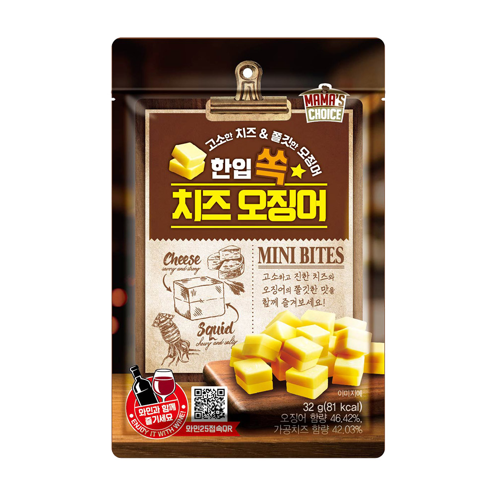 (70%임박할인) 마마스초이스 한입 쏙 치즈 오징어 32g x 2봉지