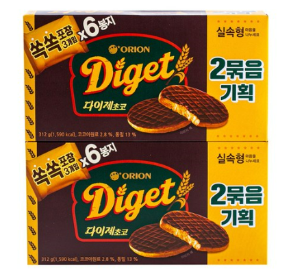 오리온 다이제 초코 312g x 2번들