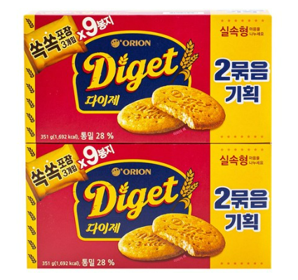 오리온 통밀28% 다이제 351g x 2번들