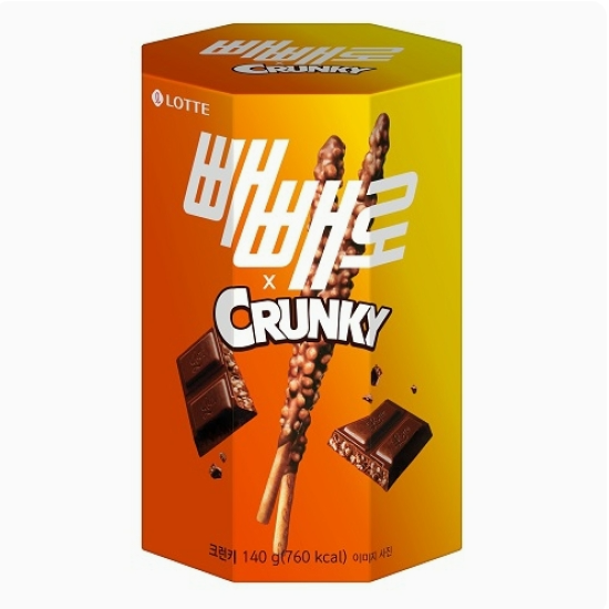 (대용량) 롯데 크런키 빼빼로 140g