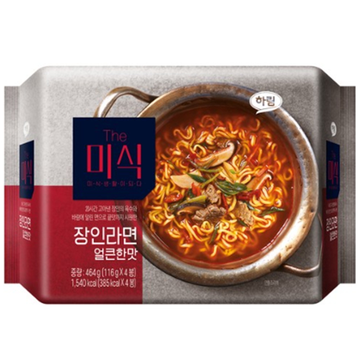 THE미식 장인라면 얼큰한맛 봉지라면 116g X 4봉