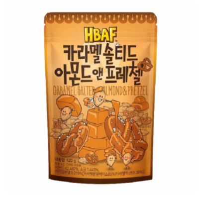 HBAF 바프 카라멜솔티드아몬드 앤 프레첼120g 