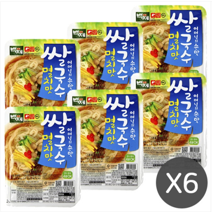 백제 쌀국수 멸치맛 6개