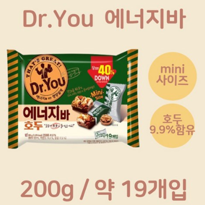 오리온 닥터유 에너지바 미니 호두맛 200g