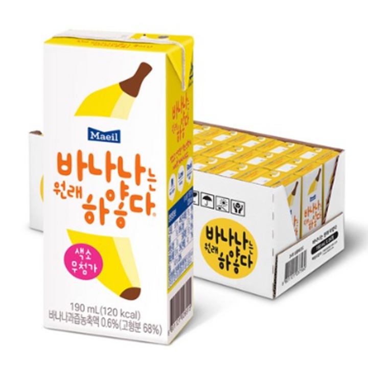 매일 바나나는 원래 하얗다 190ml x 24팩
