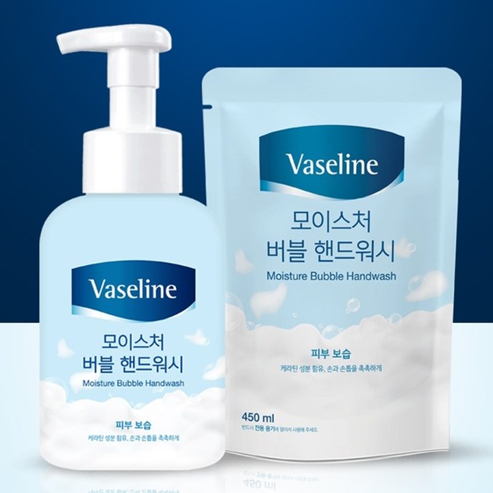 [애경] 바세린 모이스처 버블 핸드워시 500ml펌프+450ml리필