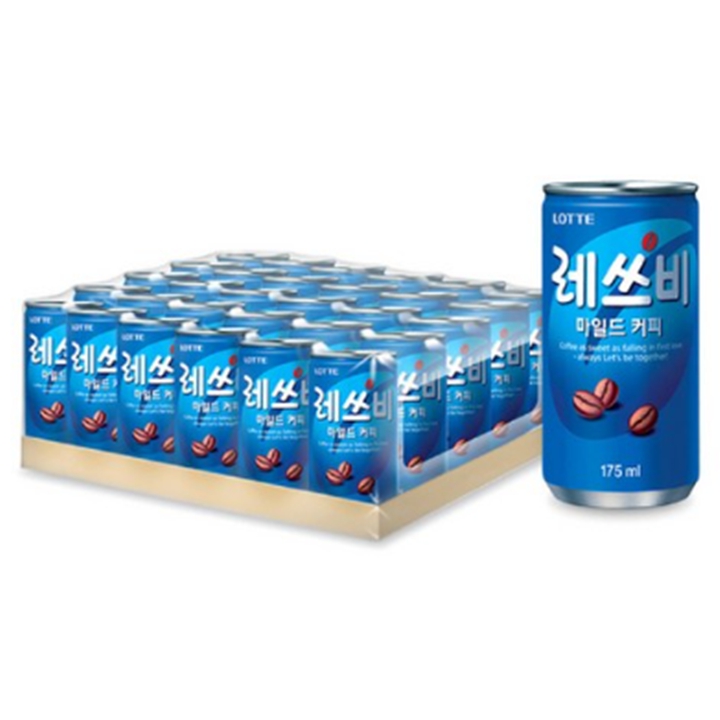 [박스] 롯데칠성 레쓰비 마일드 캔커피 175ml x 30캔