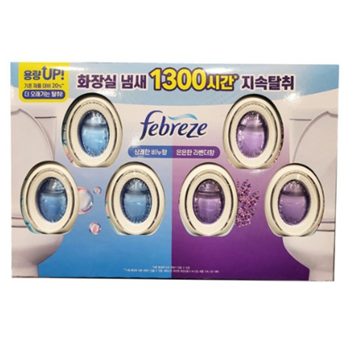 페브리즈 화장실 비치형 방향제 탈취제 6개입(1,300시간)
