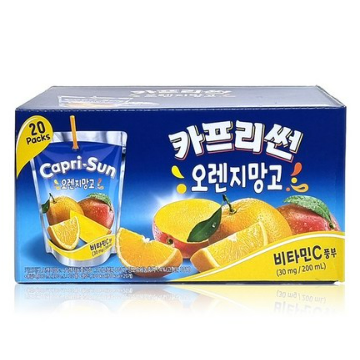(대용량) 농심 카프리썬 오렌지망고맛 200ml x 20팩 