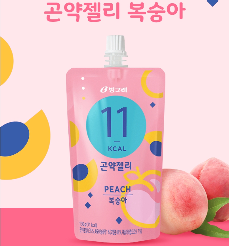 빙그레 곤약젤리 복숭아 130g x 10개