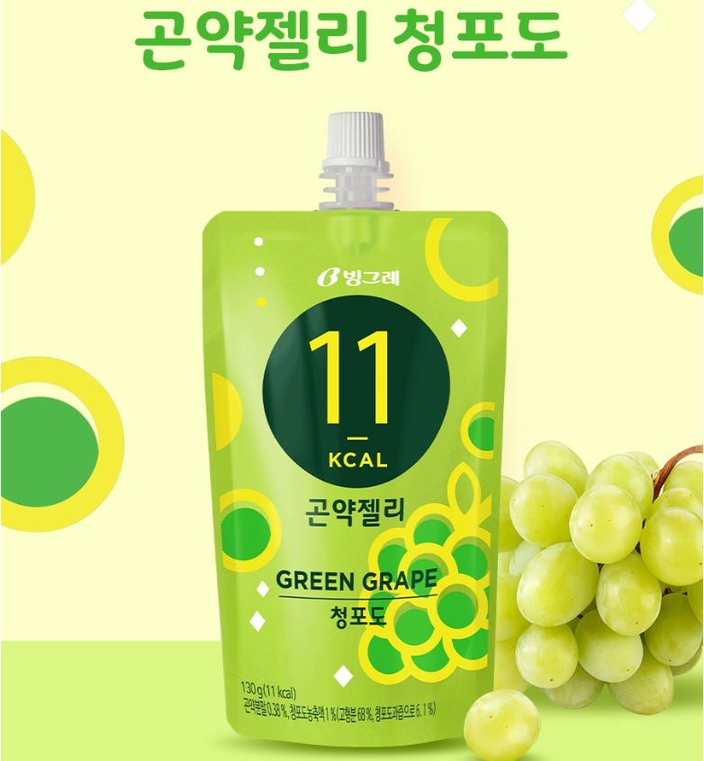 빙그레 곤약젤리 청포도 130g x 10개