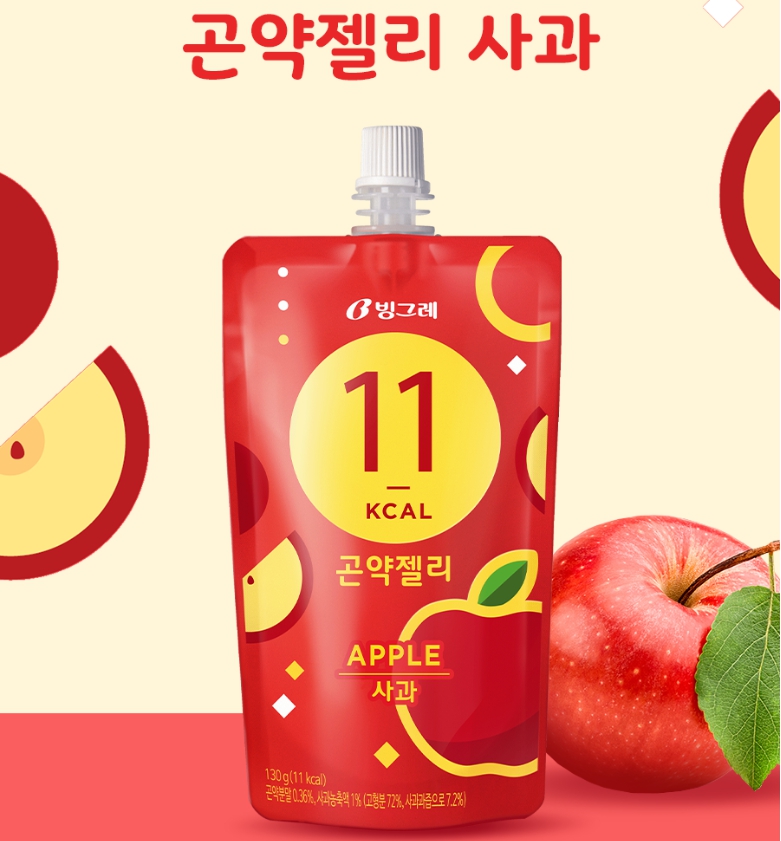 빙그레 곤약젤리 사과 130g x 10개