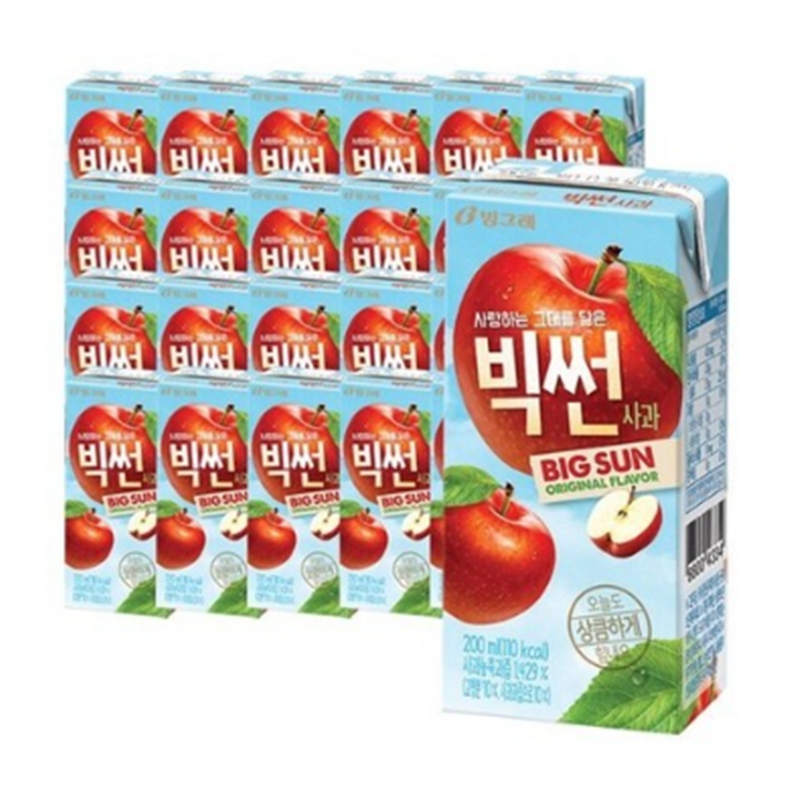 빙그레 빅썬 사과 200ml x 24팩
