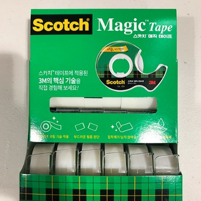 3M 스카치 매직 테이프 디스펜서 6개 + 리필 6롤/초록색