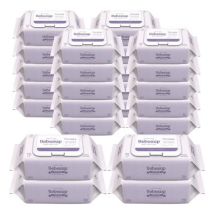 [박스]★베베숲 프리미어 물티슈 캡형 70매 x 24개입