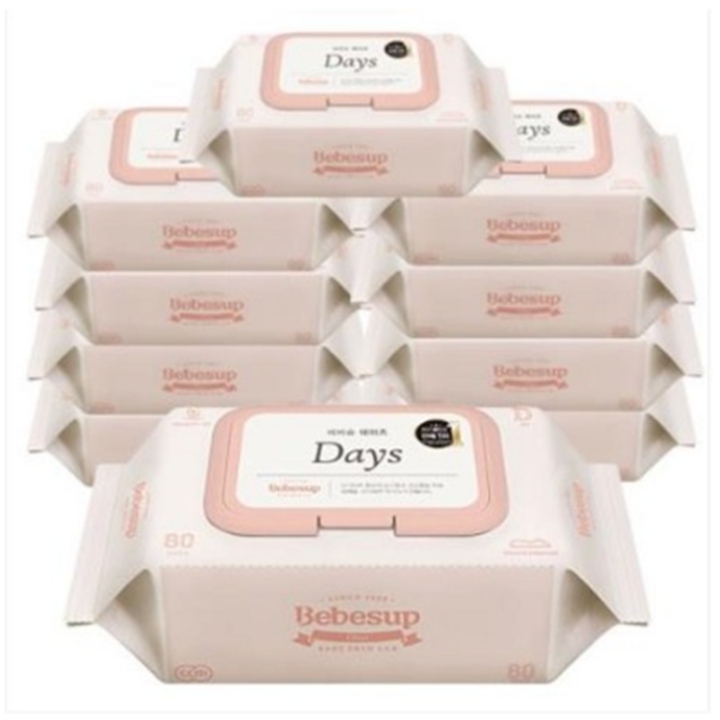 [박스] 베베숲 데이즈 물티슈 80매 캡형 x 10개