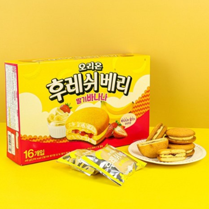 (대용량)오리온 후레쉬베리 딸기바나나 16P 