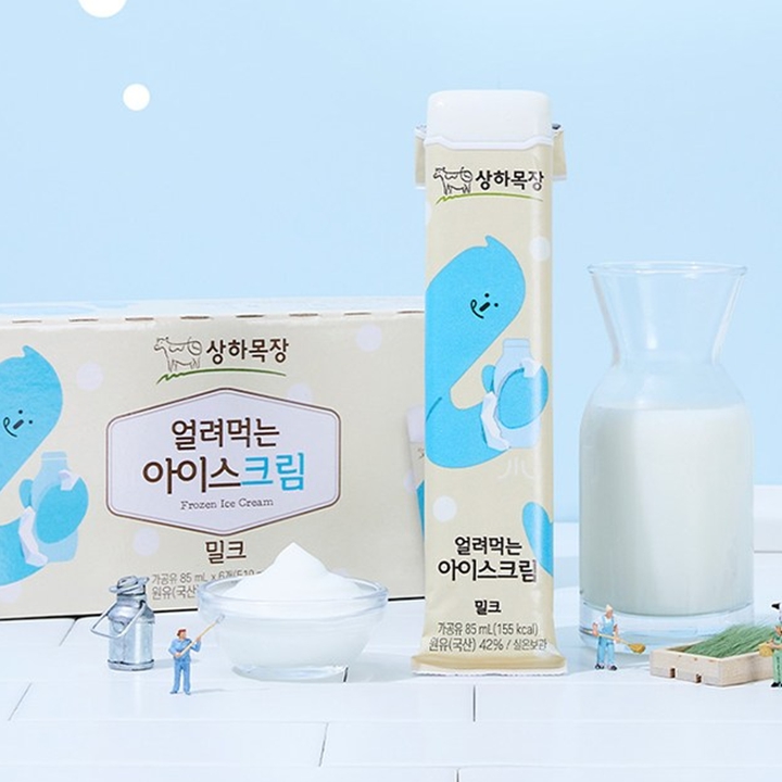 상하목장 얼려먹는 아이스주스 밀크 85ml*6개