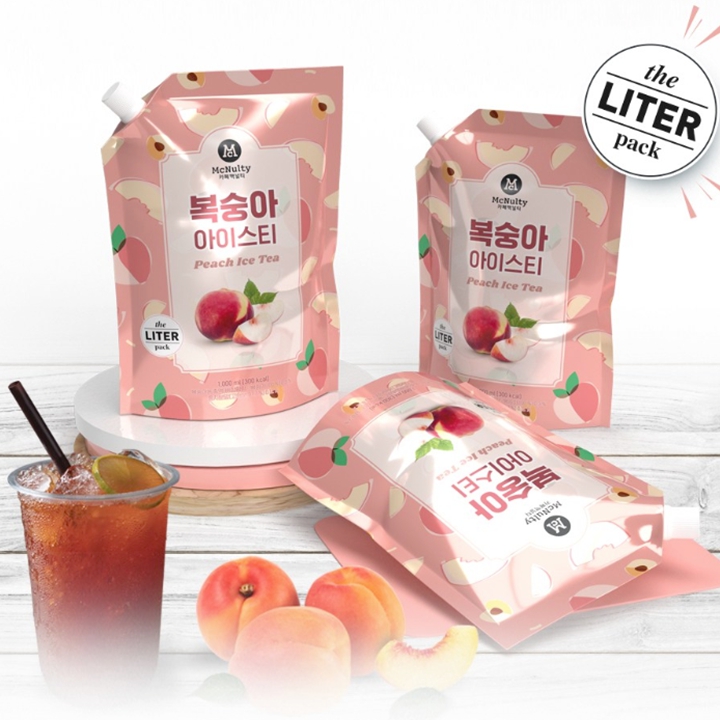 맥널티 복숭아 아이스티 대용량 1리터팩