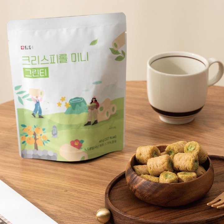 담터 크리스피롤 미니 그린티 과자 40g