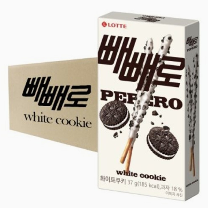 [박스] 롯데 빼빼로 화이트쿠키 37g x 40개