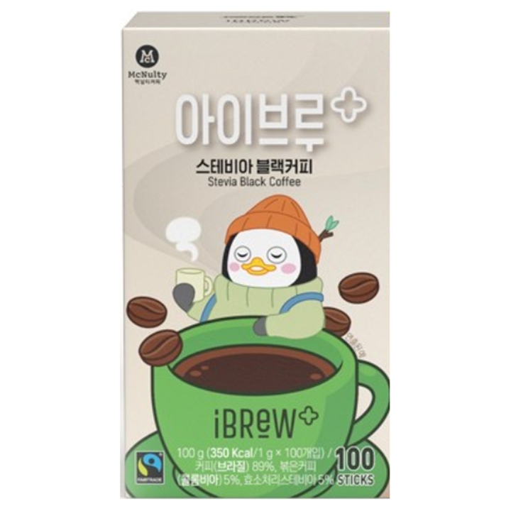 맥널티 아이브루+플러스 스테비아 블랙커피 100스틱