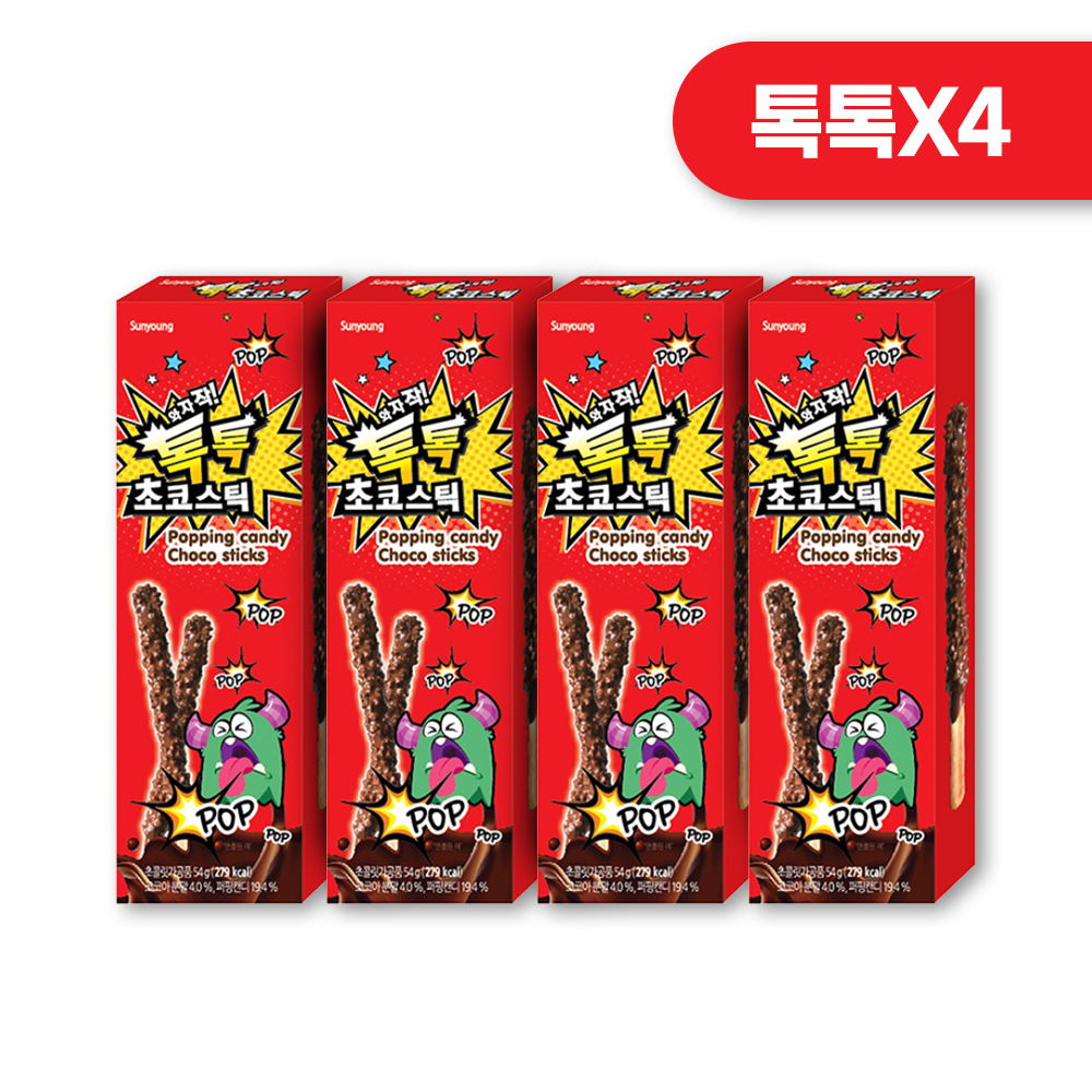 초코틱 톡톡 초코스틱 54g x 4케이스