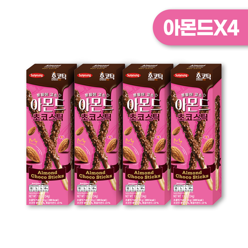 초코틱 아몬드 초코스틱 54g x 4케이스