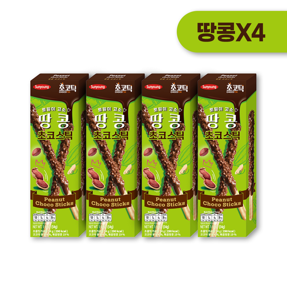 초코틱 땅콩 초코스틱 54g x 4케이스