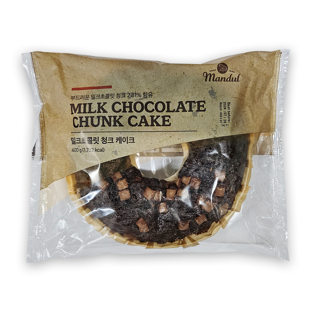 (임박할인)만둘 밀크초콜릿 청크 케이크 400g