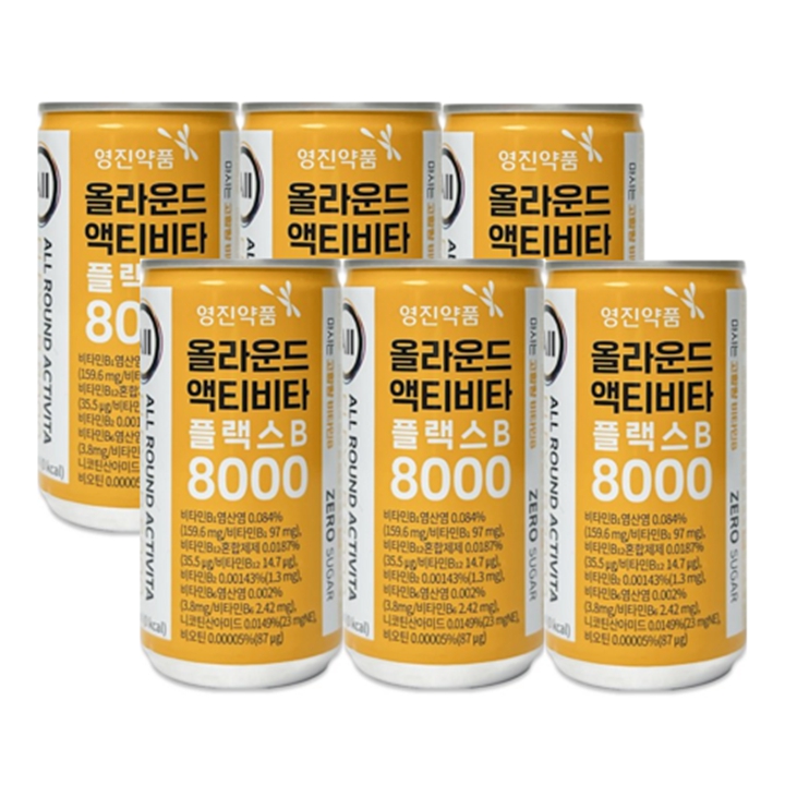 영진약품 올라운드 액티비타 플랙스B 8000 190ml x 6캔번들