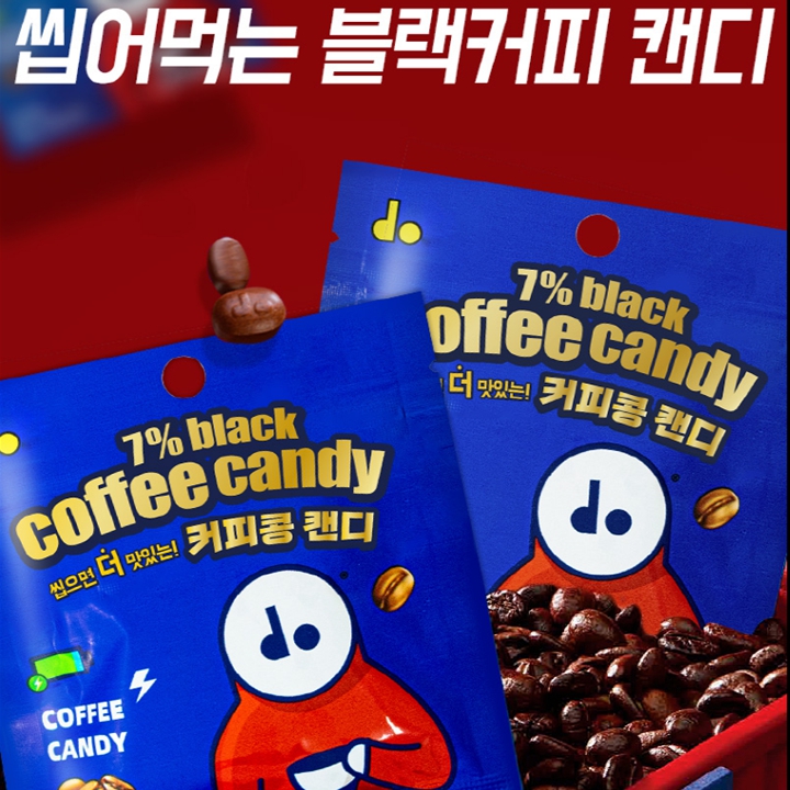 씹어먹는 블랙커피캔디 커피콩캔디 180g(15g x 12봉)
