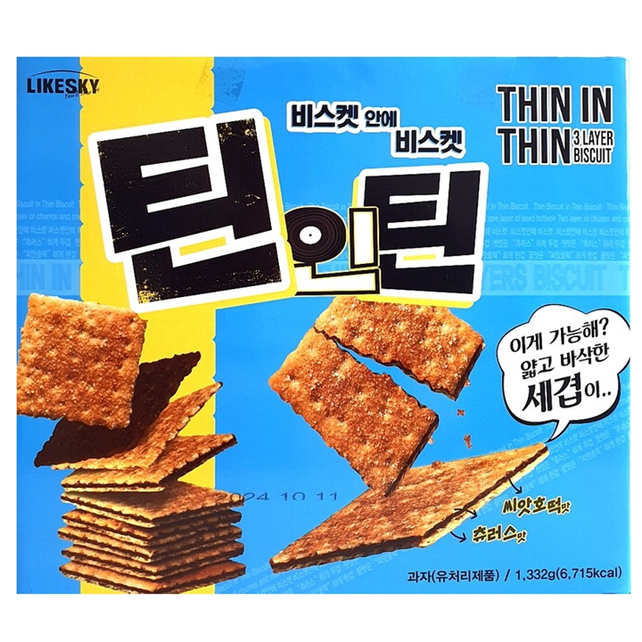 ◈틴인틴 세겹 비스킷 1,332g(씨앗호떡+츄러스맛)
